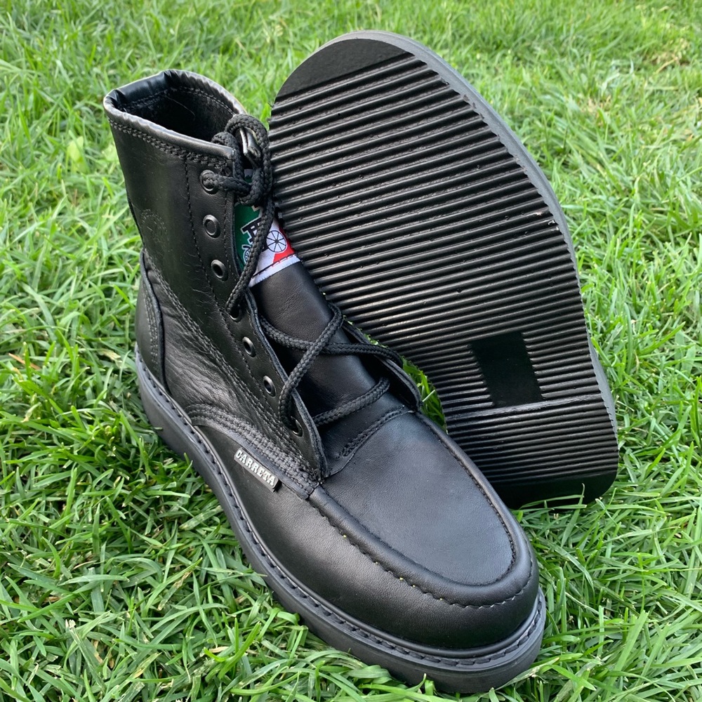 Men’s Leather work black boots moc Soft toe Bota de trabajo súper liviana